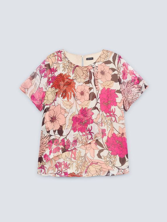 Floral crepon blouse