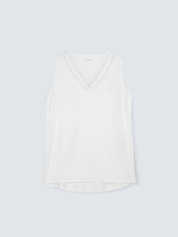 V-neck top with lace detail