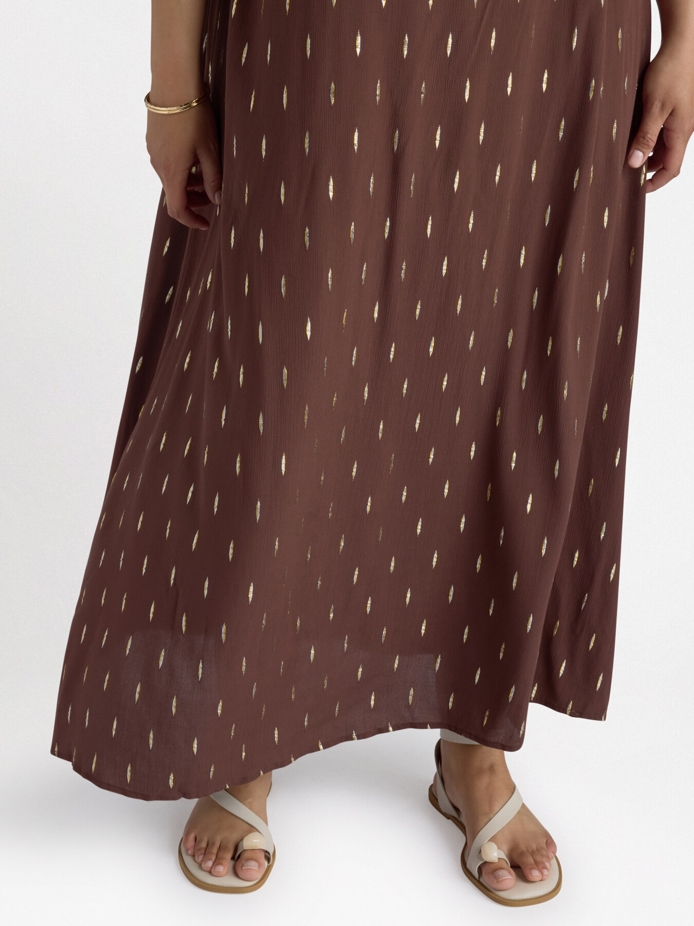 Schulterfreies Kleid mit Lurex image number 3