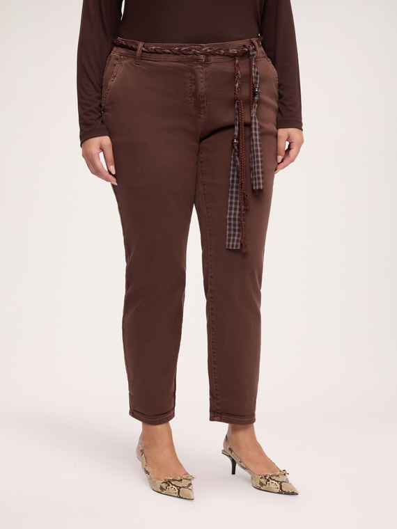 Pantaloni chino misto cotone con cintura