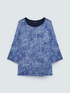 Blusa bimaterico&igrave;a con stampa lerrering image number 4