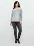 Striped sweater with buttons on the shoulders image number 0