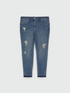 Skinny-Jeans mit Stickerei image number 4