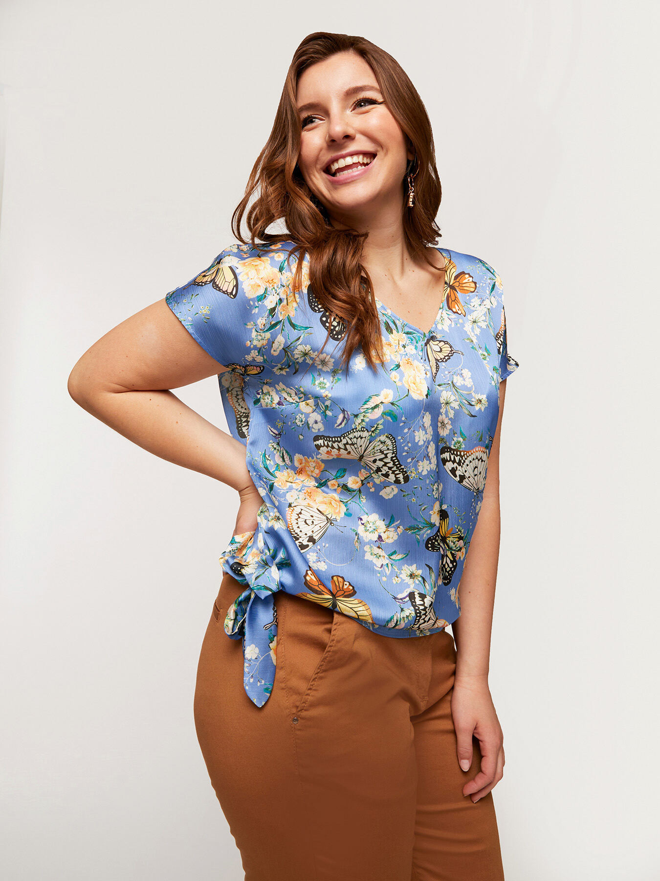 Printed crepon blouse image number 0