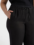 Pantalon en lin et jersey avec cordons image number 3
