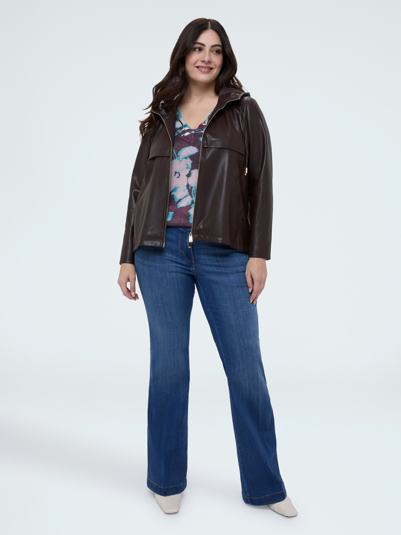 Hooded biker jacket image number 3