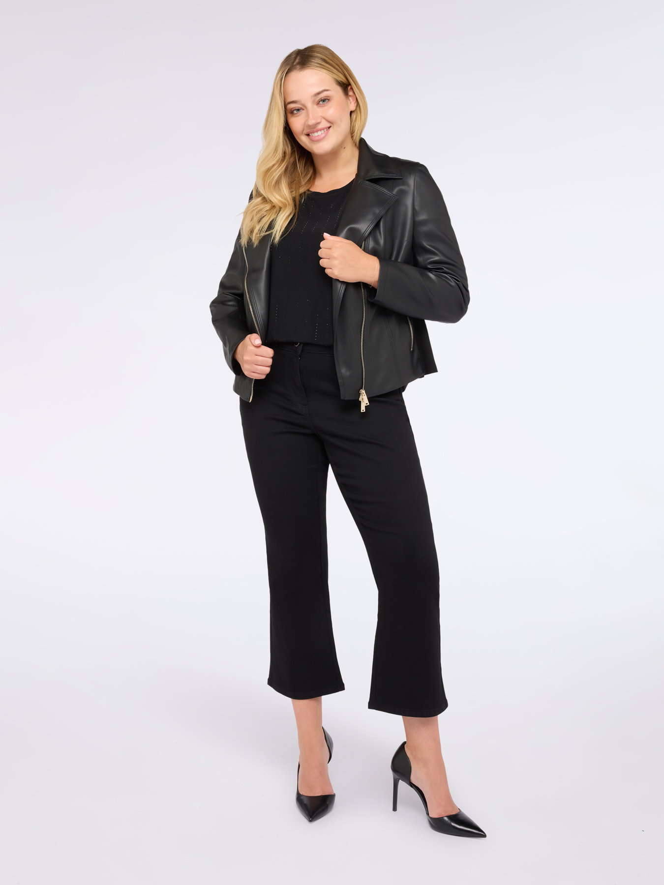 Biker jacket with asymmetrical zip image number 2