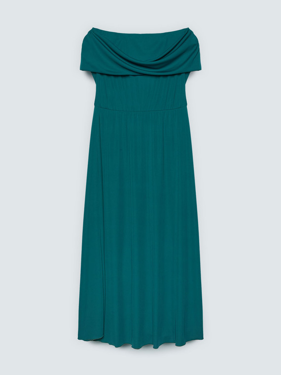 Long Chill off-shoulder jersey dress