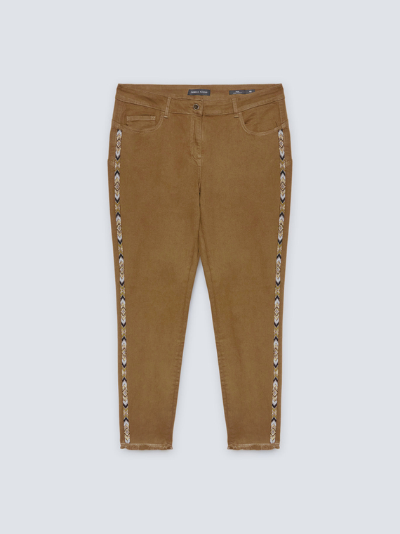 Pantalon skinny avec applications latérales