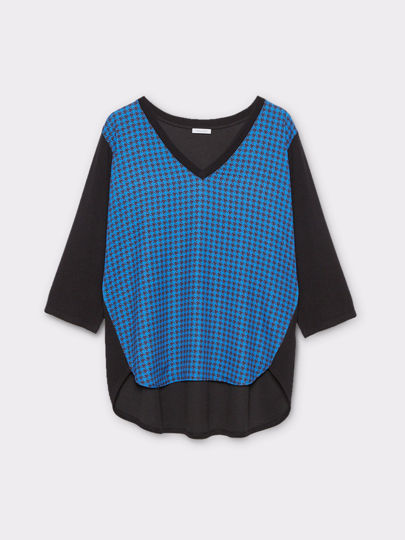 T-shirt with Houndstooth check front image number 3