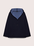 Two-tone knit coat image number 4