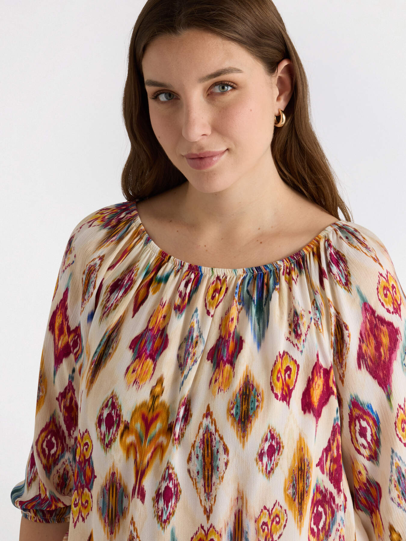 Ikat print blouse image number 3