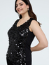 Top con paillettes e scollo a V image number 3