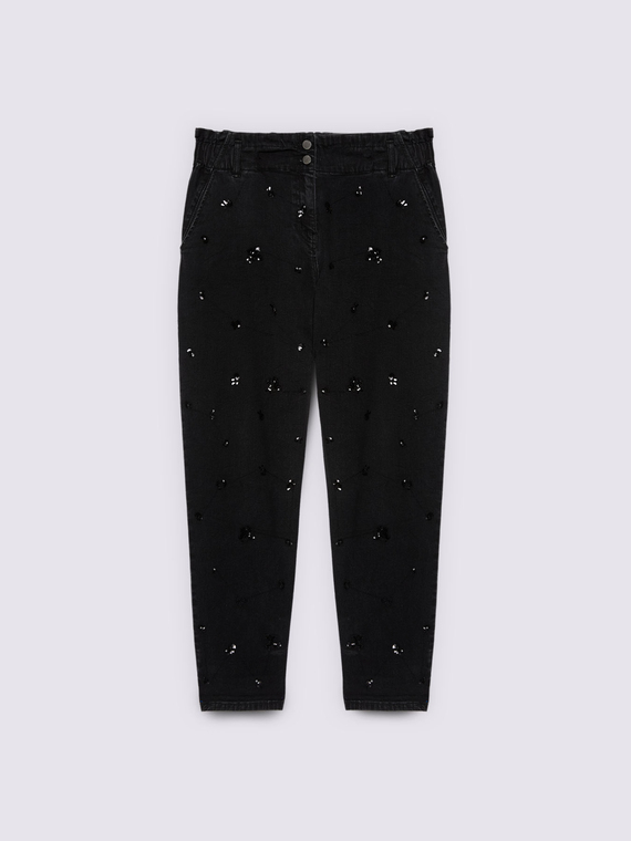 Balloon Jeans with black sequins