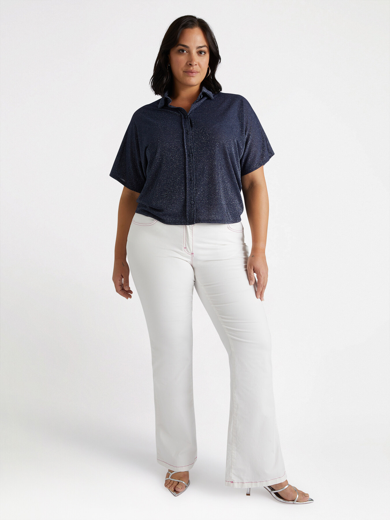 Chemise boxy lurex image number 2