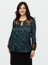 Animal print blouse with lace image number 2