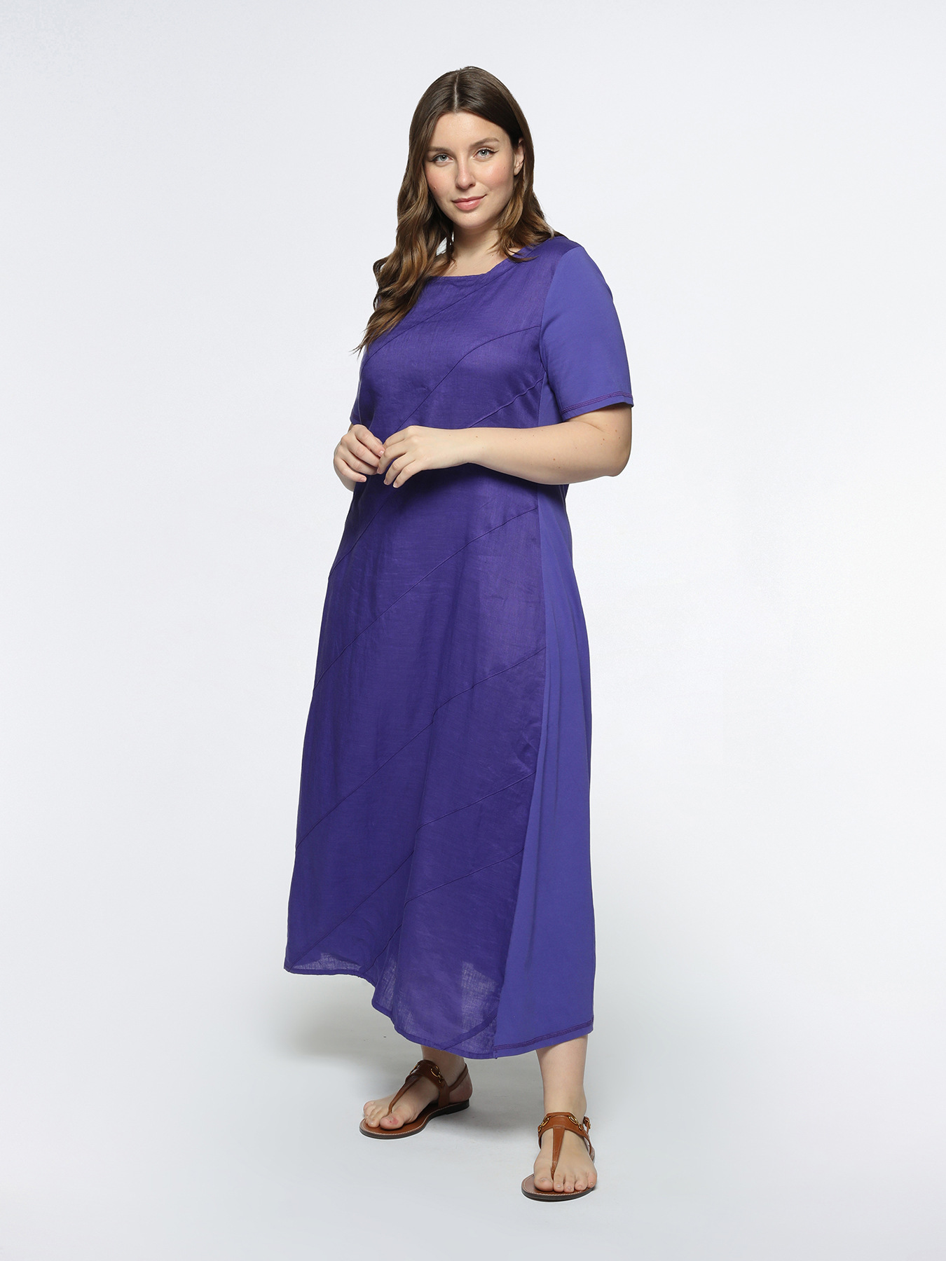 Long linen and cotton dress image number 0