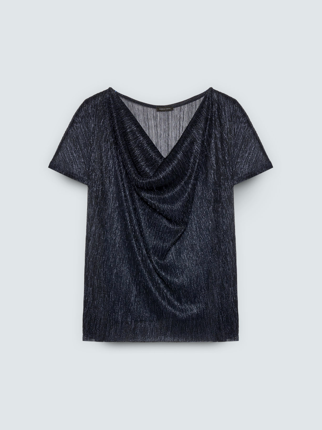 Lurex T-shirt with soft neckline image number 4