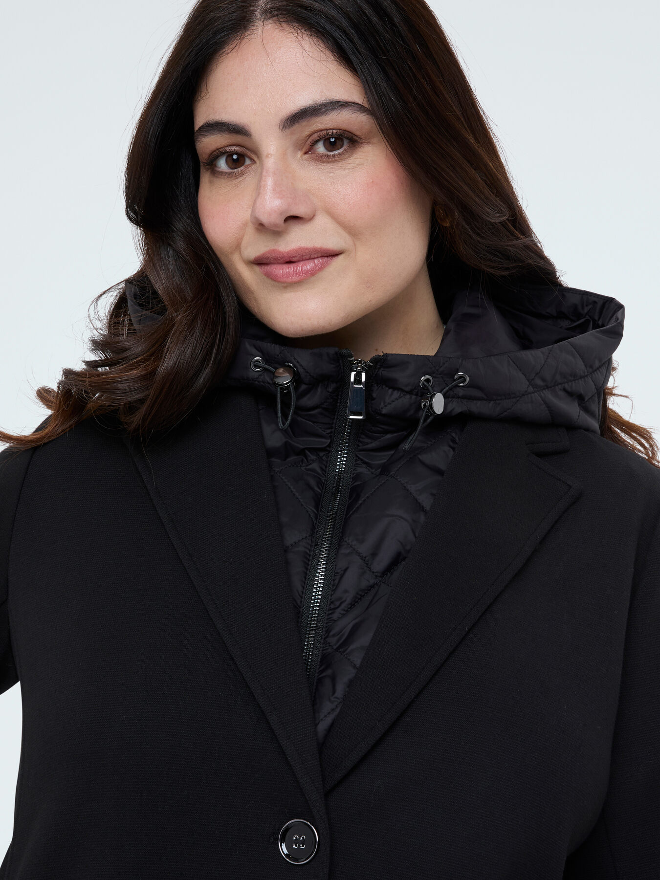 Manteau en scuba avec plastron amovible image number 2