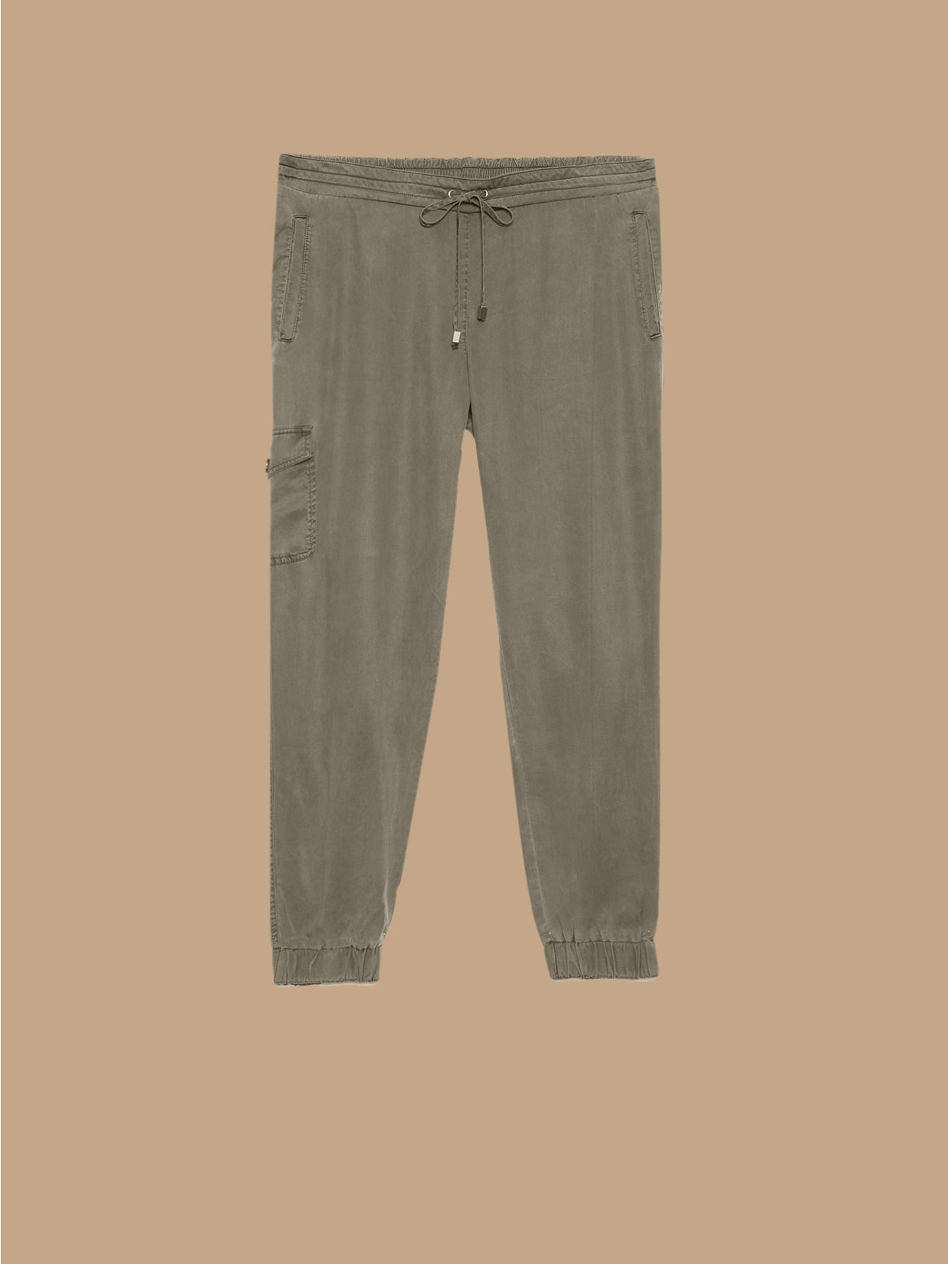 Pantalon cargo en tencel image number 3