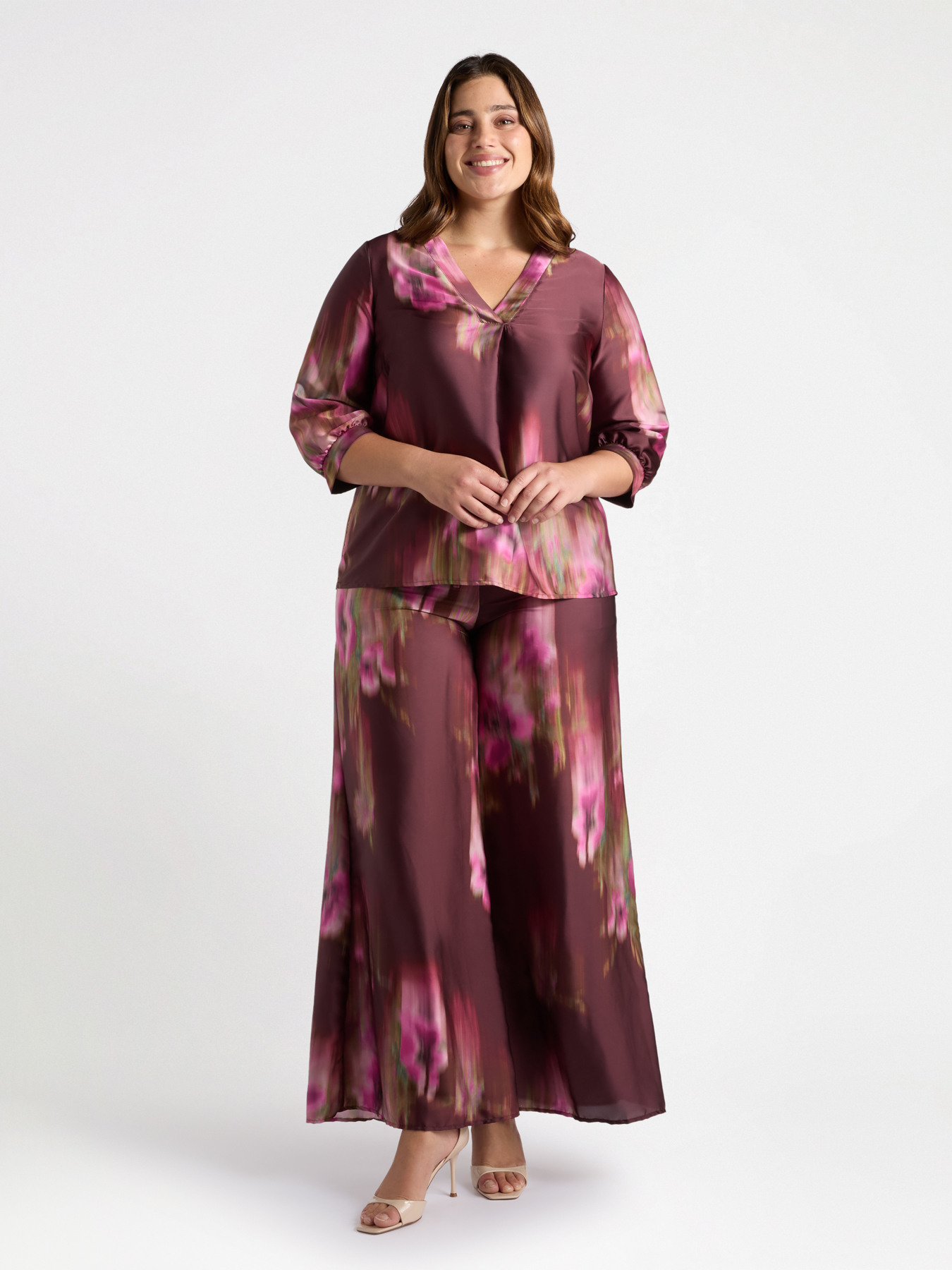 Pantaloni palazzo dalla stampa sfumata image number 0