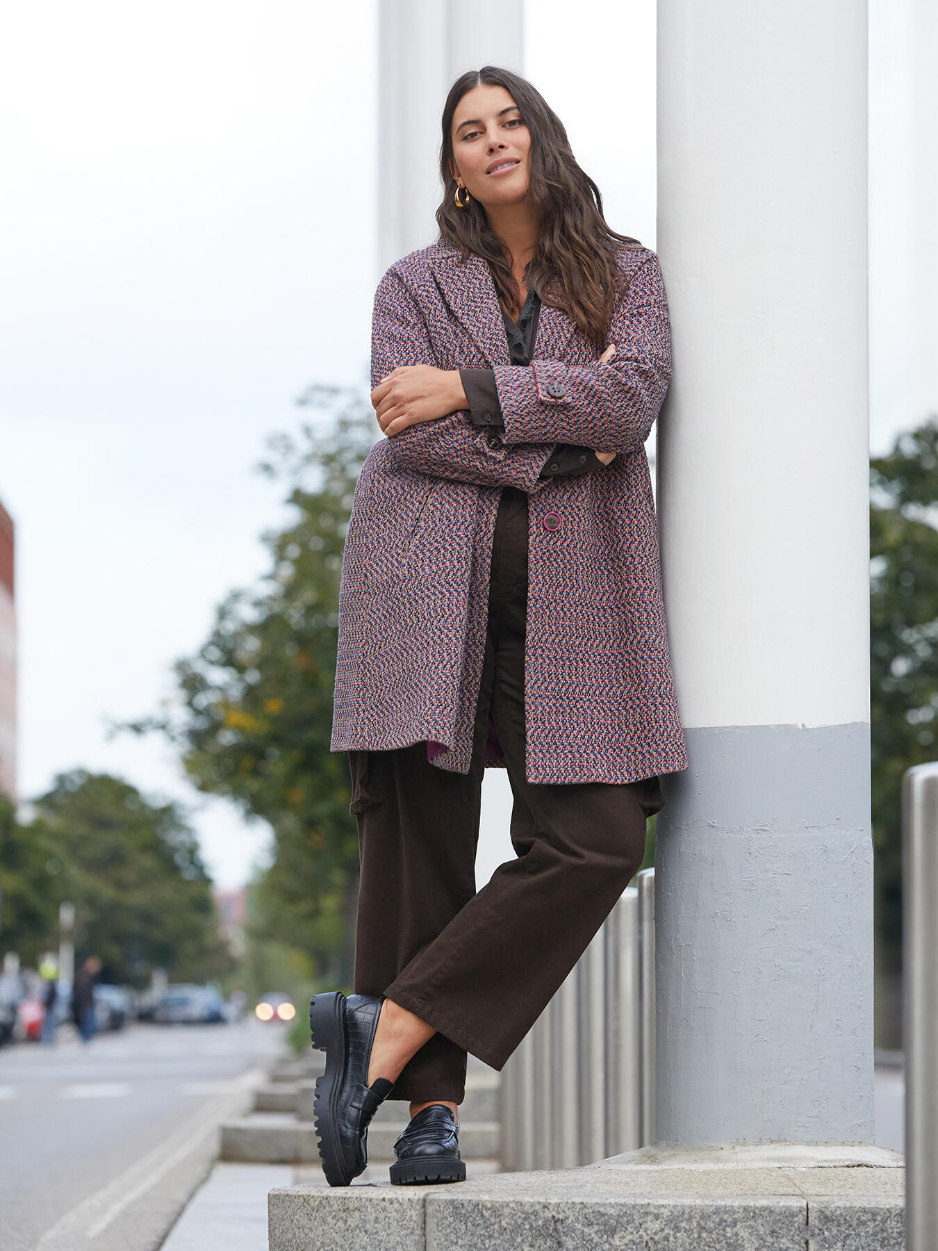 Cappotto jacquard effetto boucl&eacute; image number 2
