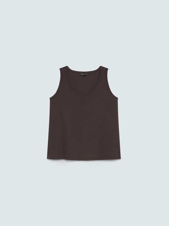 Jersey top with V-neck