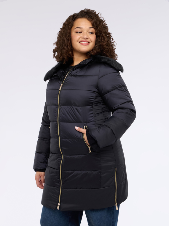 Bi-material down jacket with Sorona® Aura padding