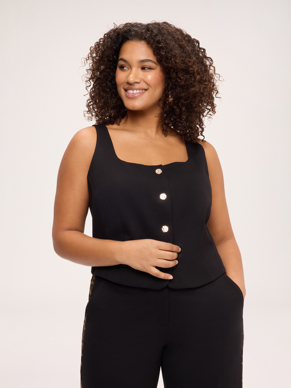 Square neckline corset top in Milano stitch