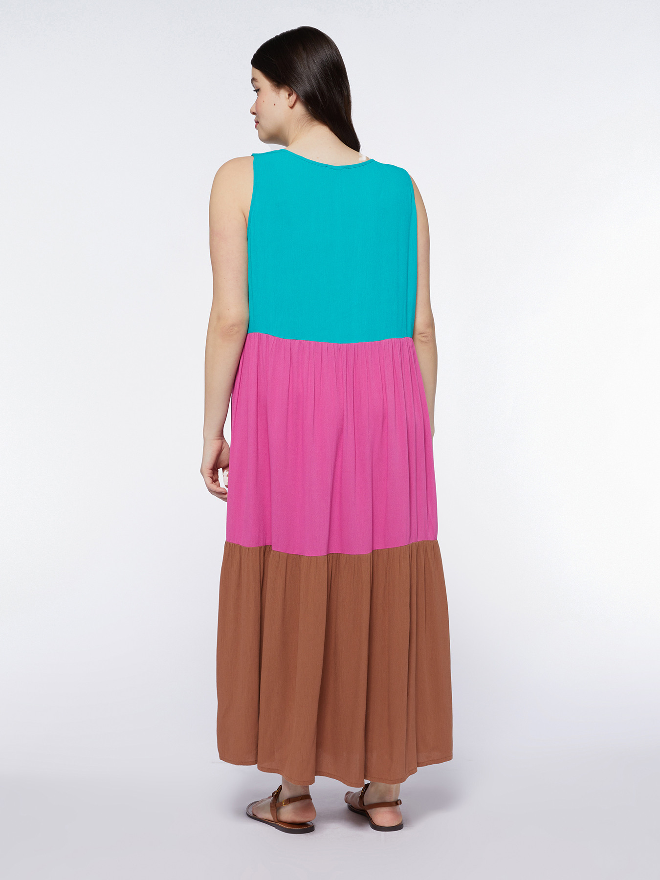 Robe longue color block image number 1