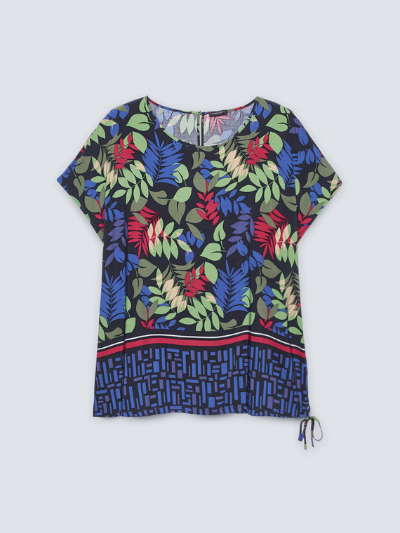 Tropical print ECOVERO™ viscose blouse