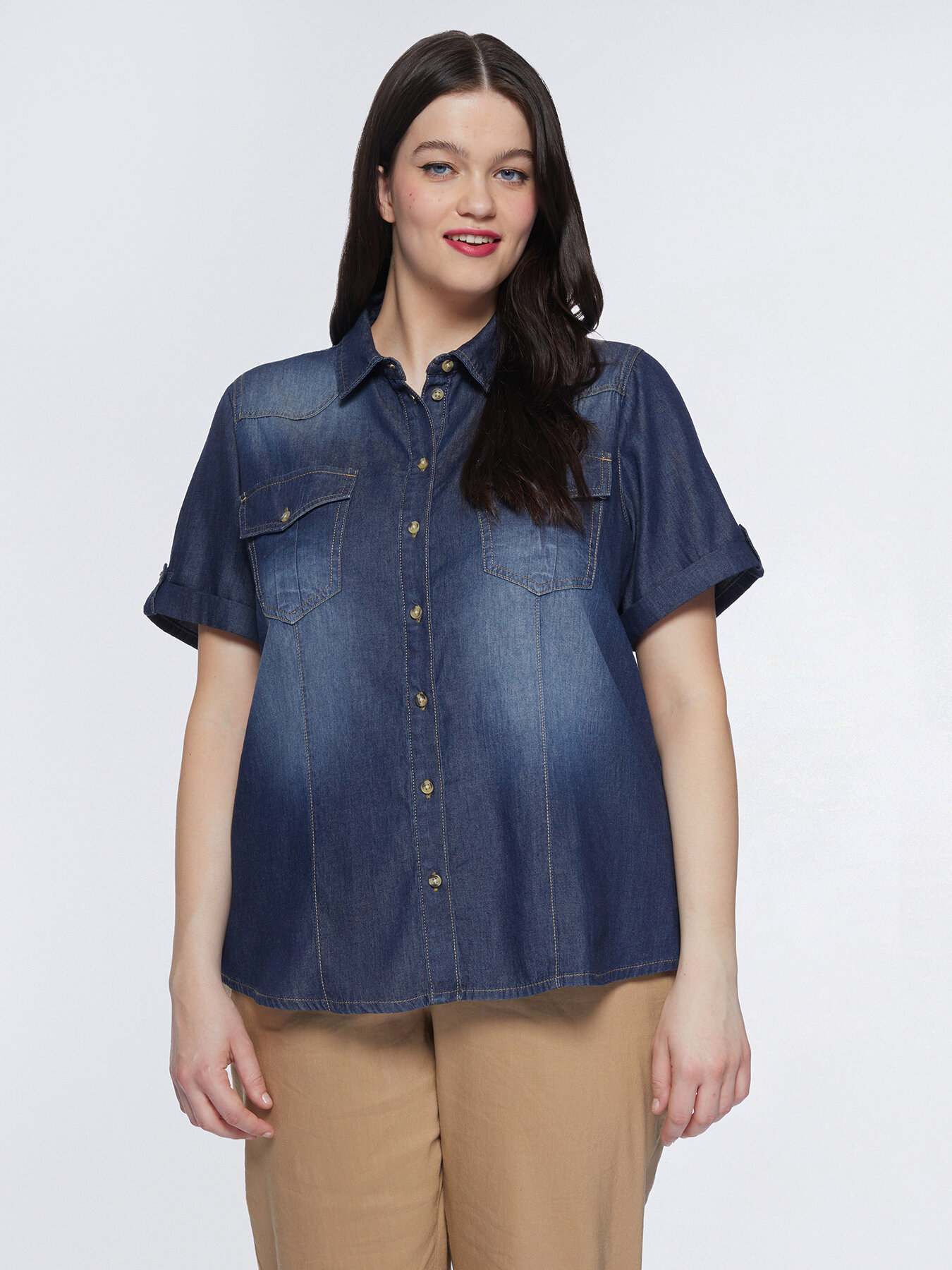 Light denim shirt image number 2