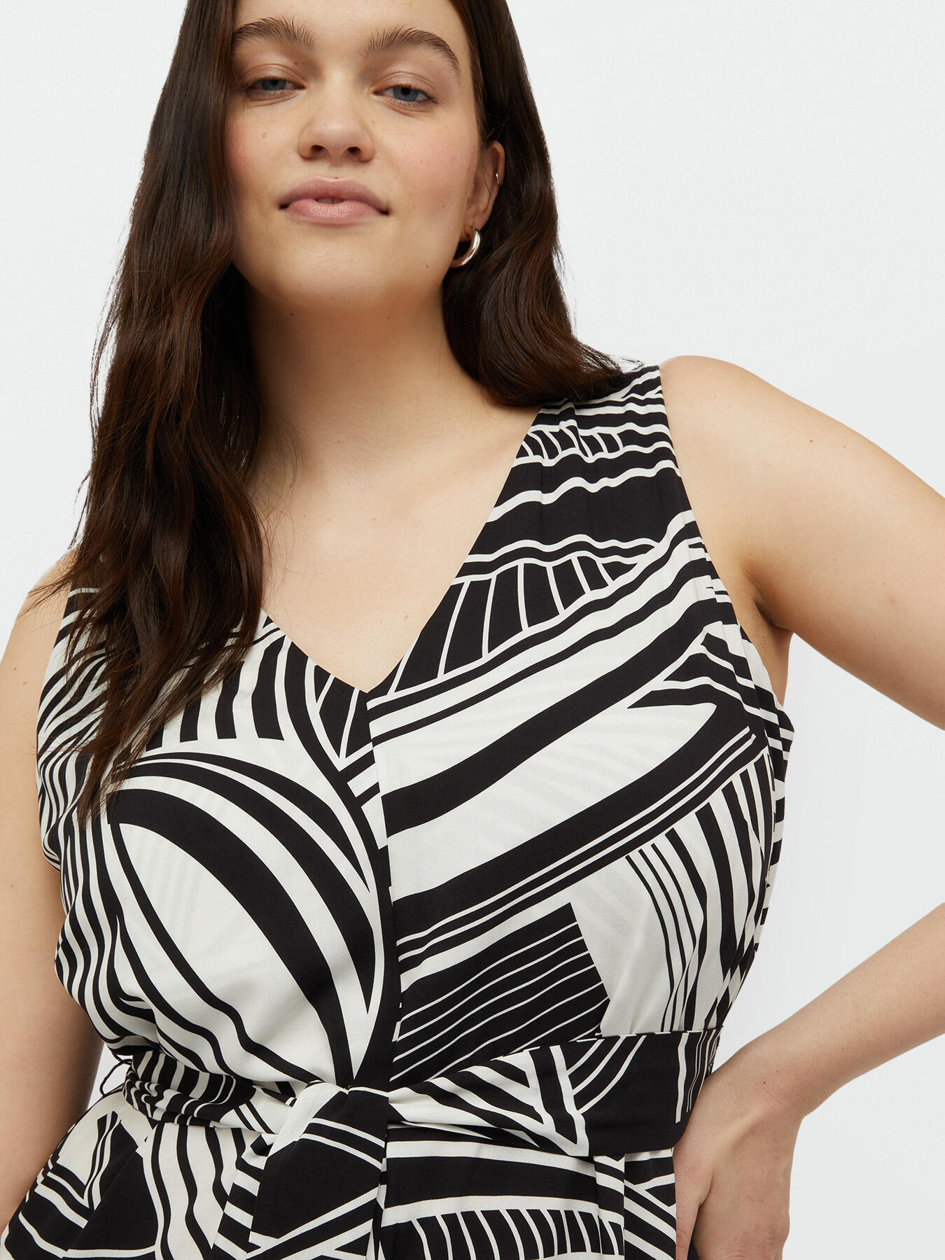 Vestito lungo stampa black and white image number 0