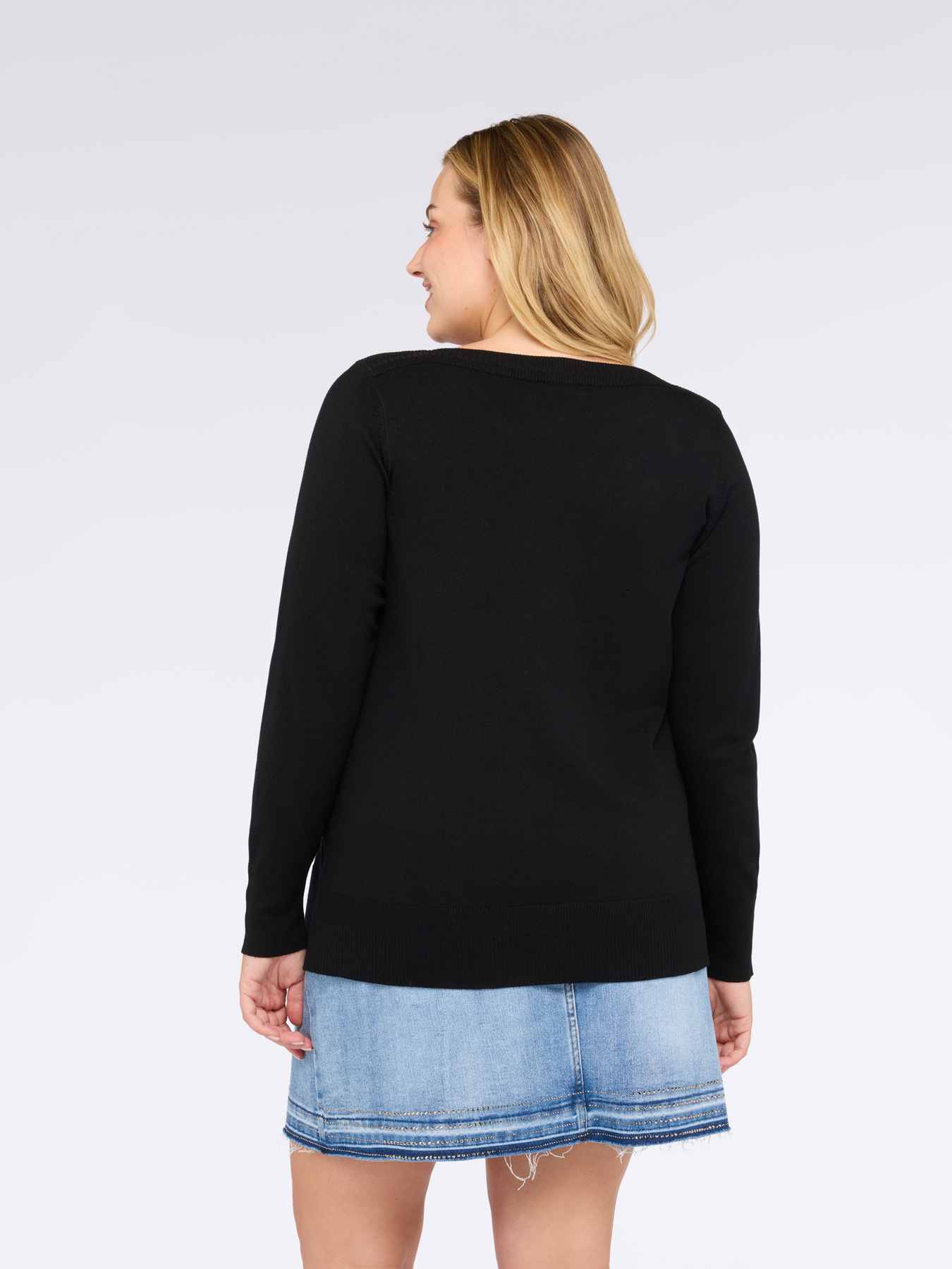 Maglia a maniche lunghe con scollo barchetta image number 1