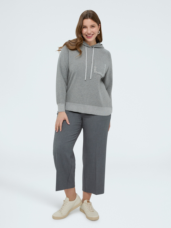 Knit sweatshirt with decorated pocket