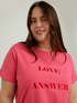 Coloured T-shirt with lettering and crystals image number 2