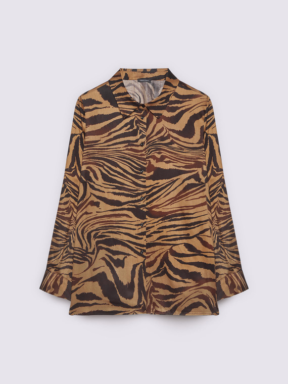 Zebra print satin shirt