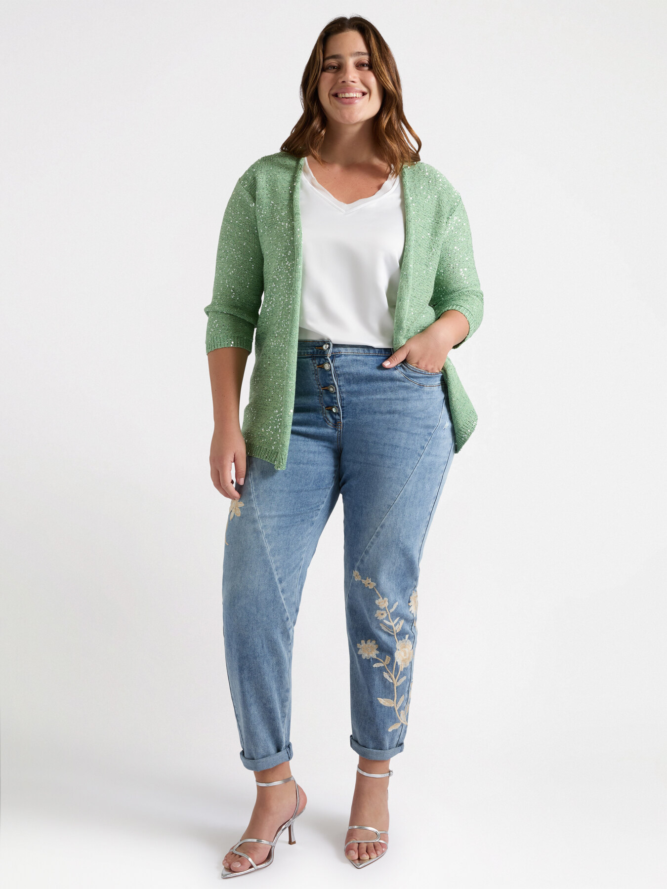 Embroidered jeans image number 1