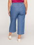 Pantaloni cropped in chambray image number 1