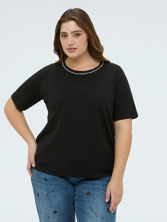 Cotton t-shirt with luminous appliqu&eacute;s