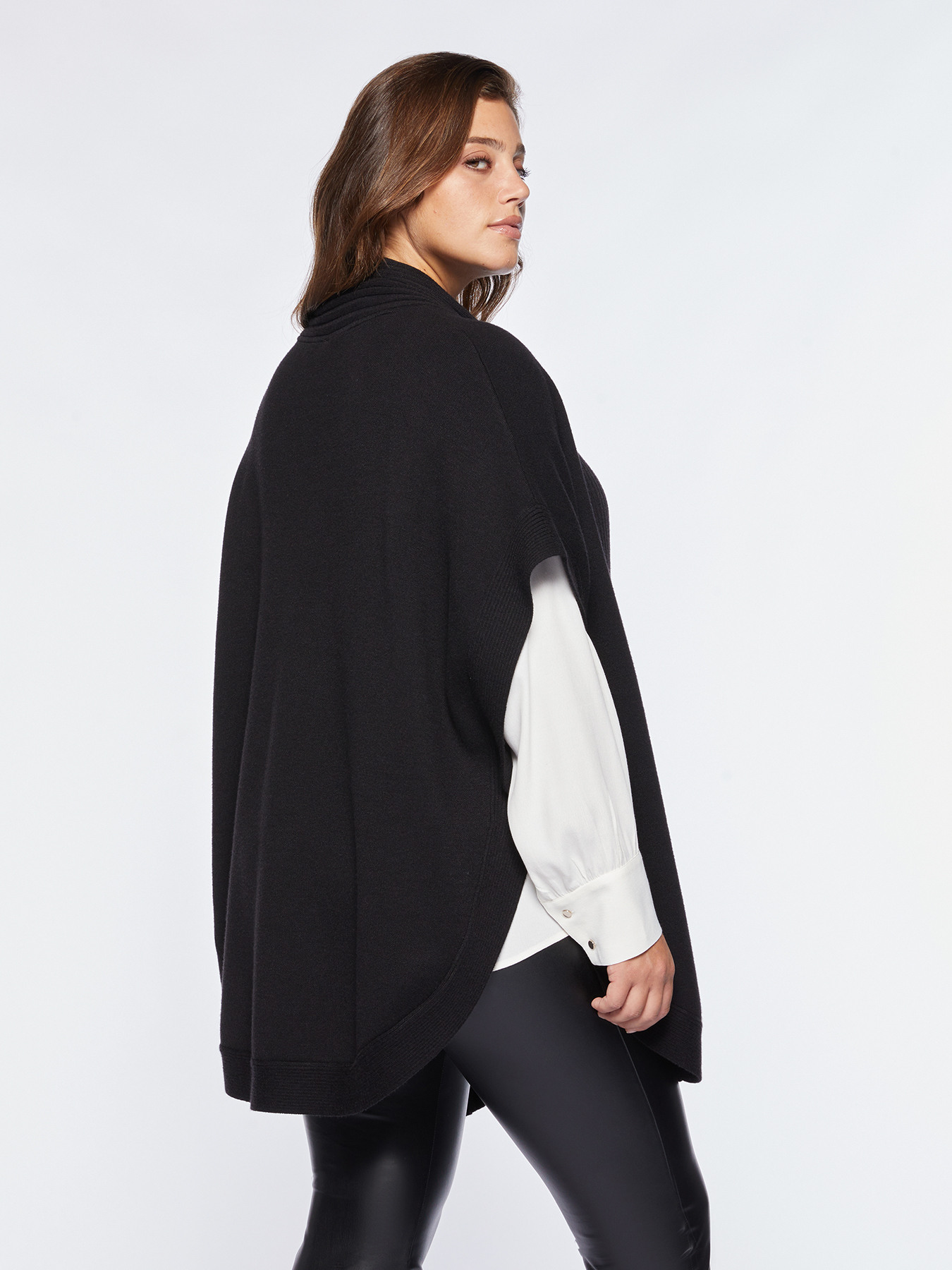 Maxi cardigan con bordi a coste image number 1