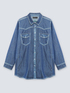 Camicia lunga in chambray image number 4
