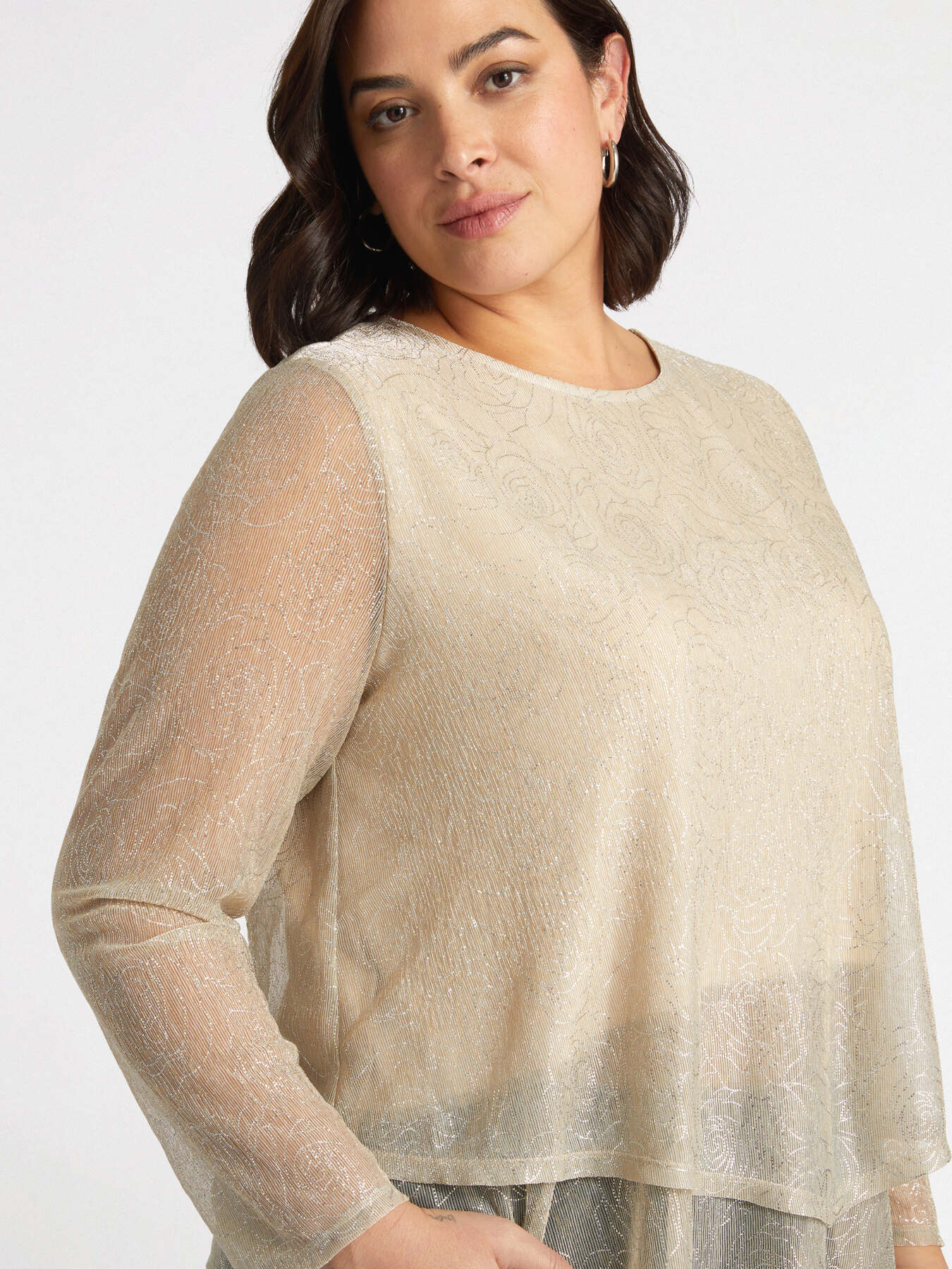 T-shirt en jersey lurex avec superpositions image number 2
