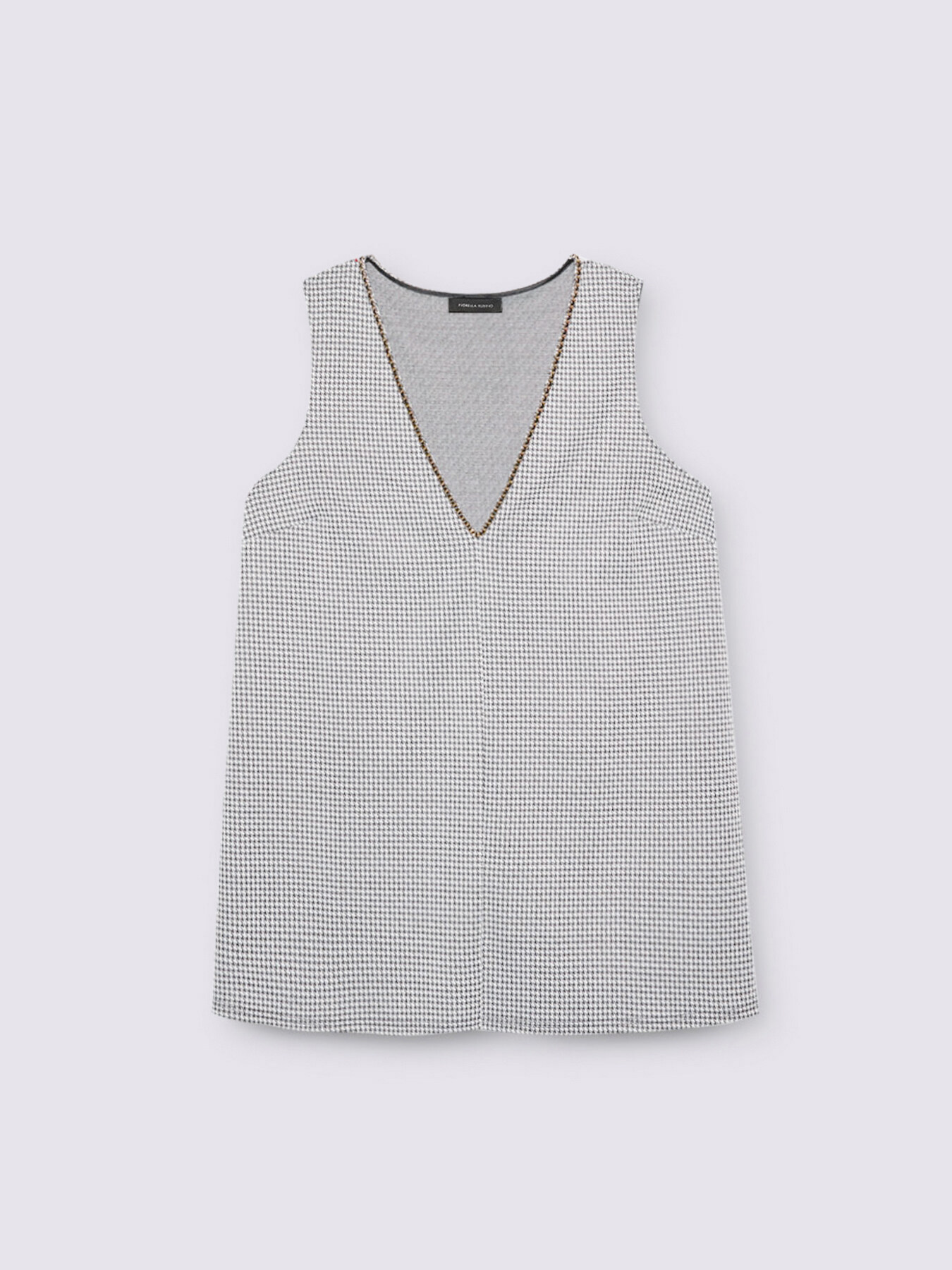 Vestito corto linea ad A con maxi scollo a V image number 4