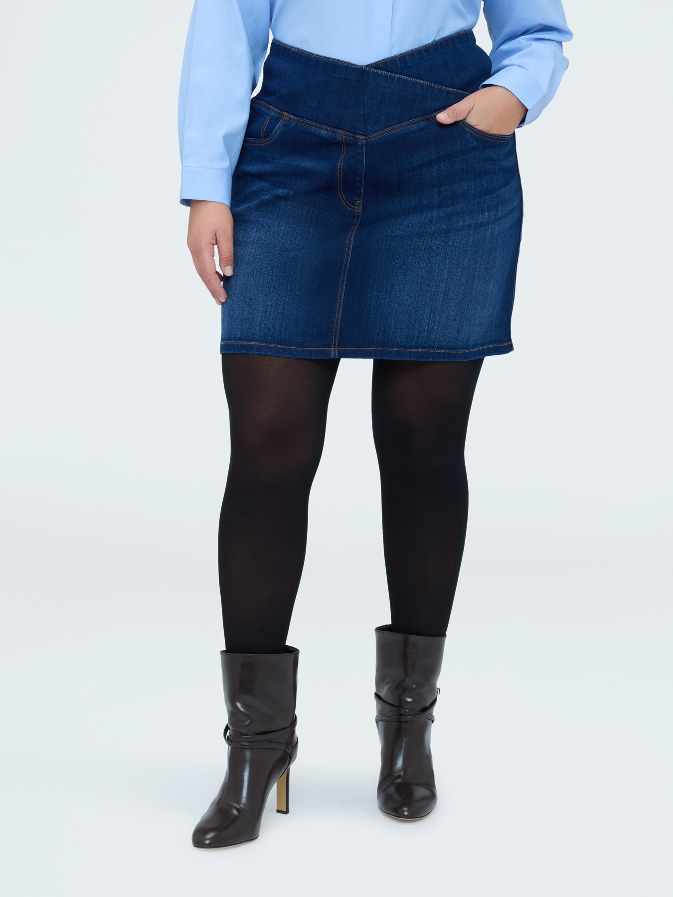 Denim-Minirock in A-Linie image number 2