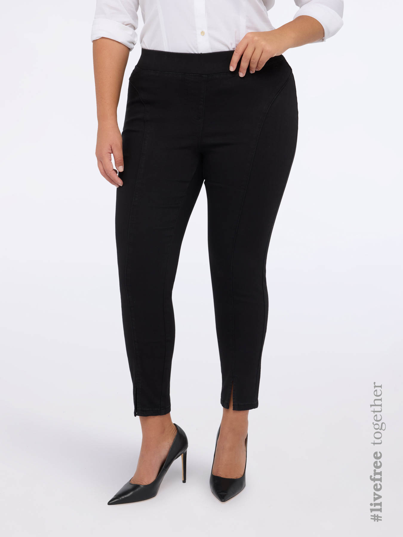 Cotton blend denim jeggings image number 0