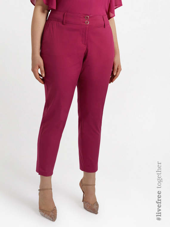 Fiorella Rubino - Pantaloni New York misto cotone Donna, Bordeaux Taglia: 39 (48 IT)