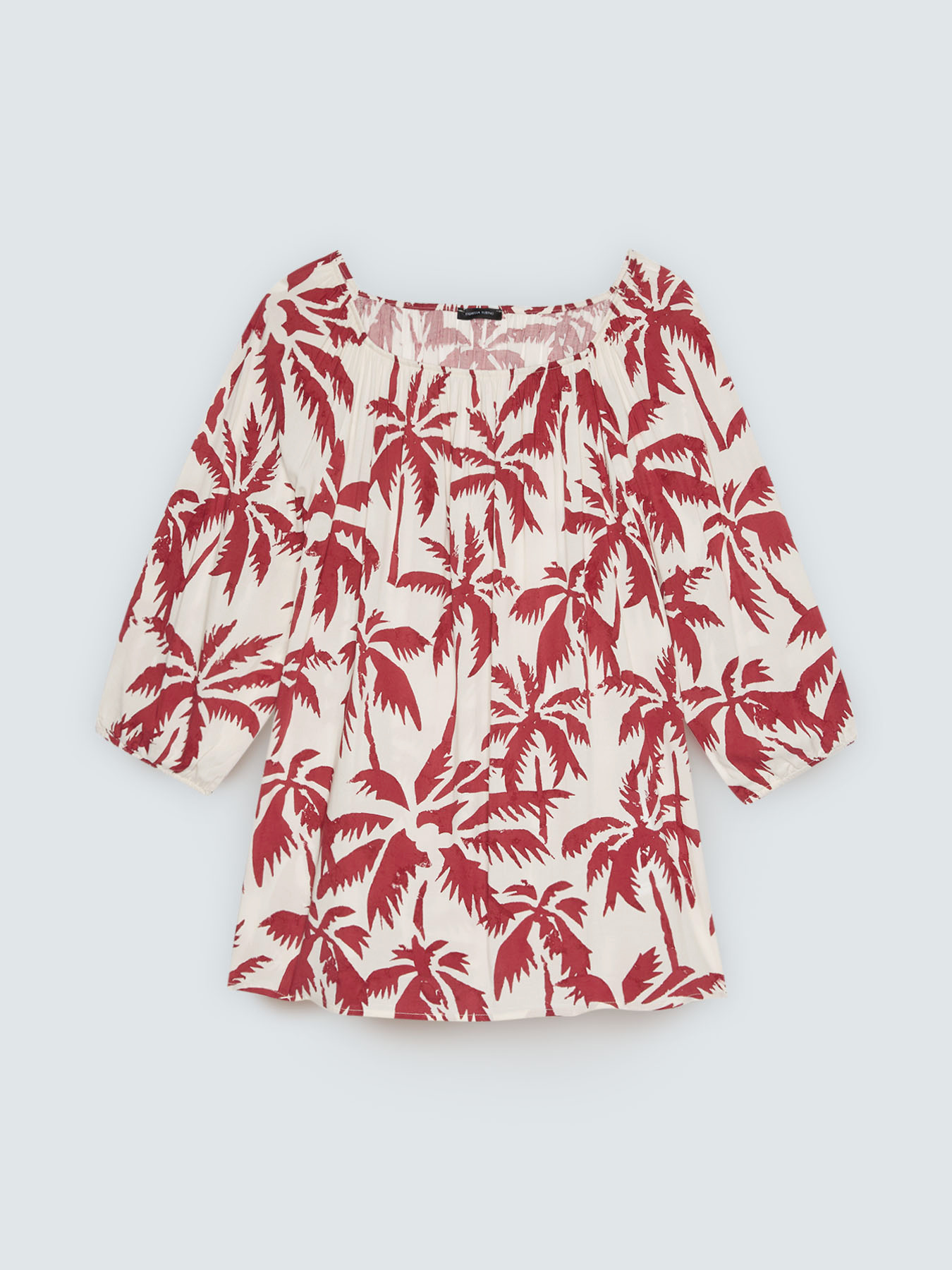 Off-shoulder blouse with print image number 5