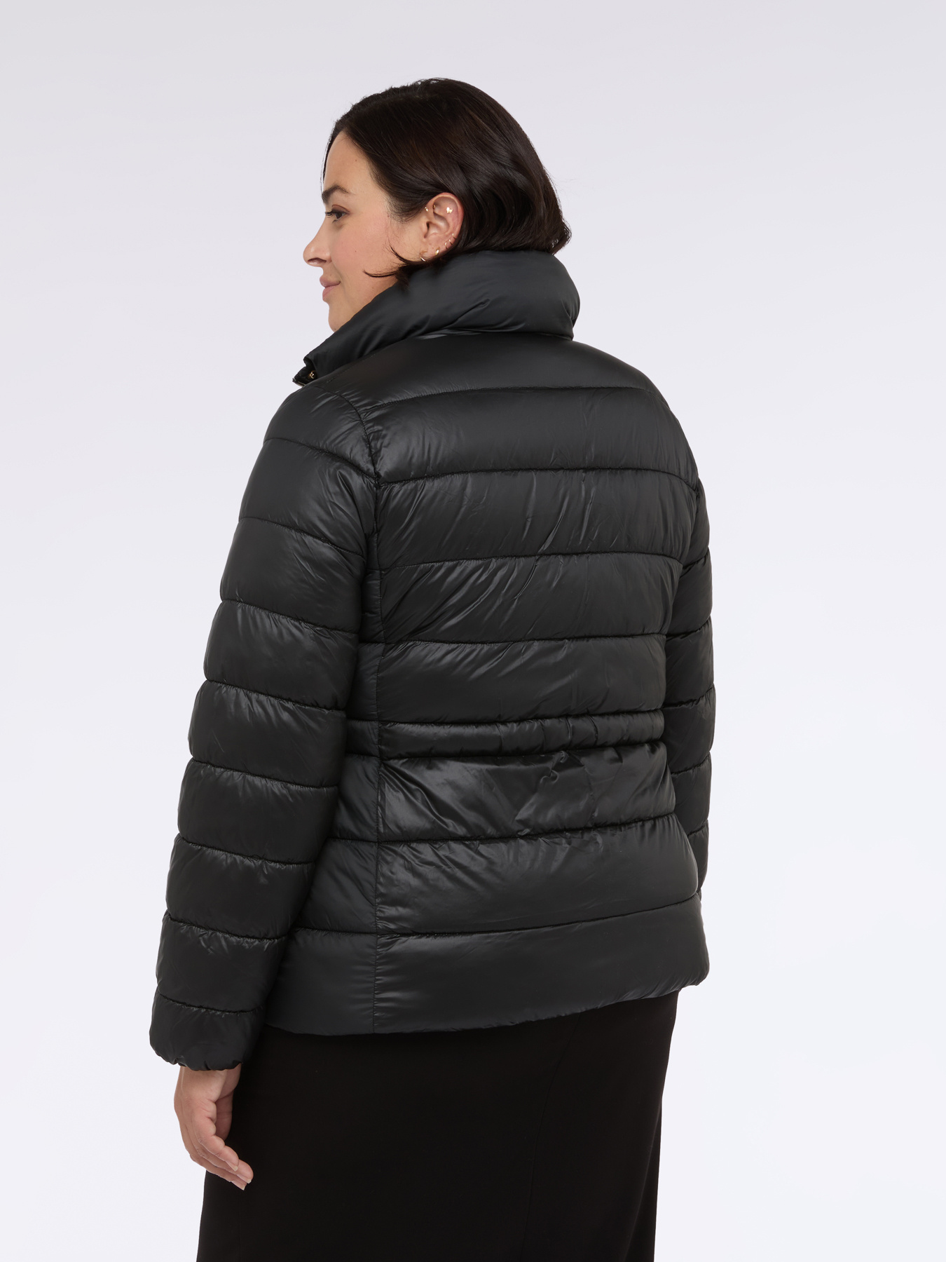 Quilted down jacket with drawstring waist image number 2