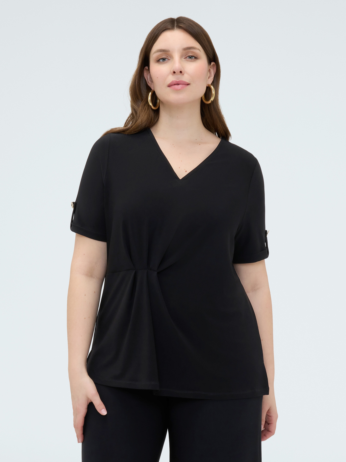 T-Shirt aus Jersey mit Drapierung image number 2